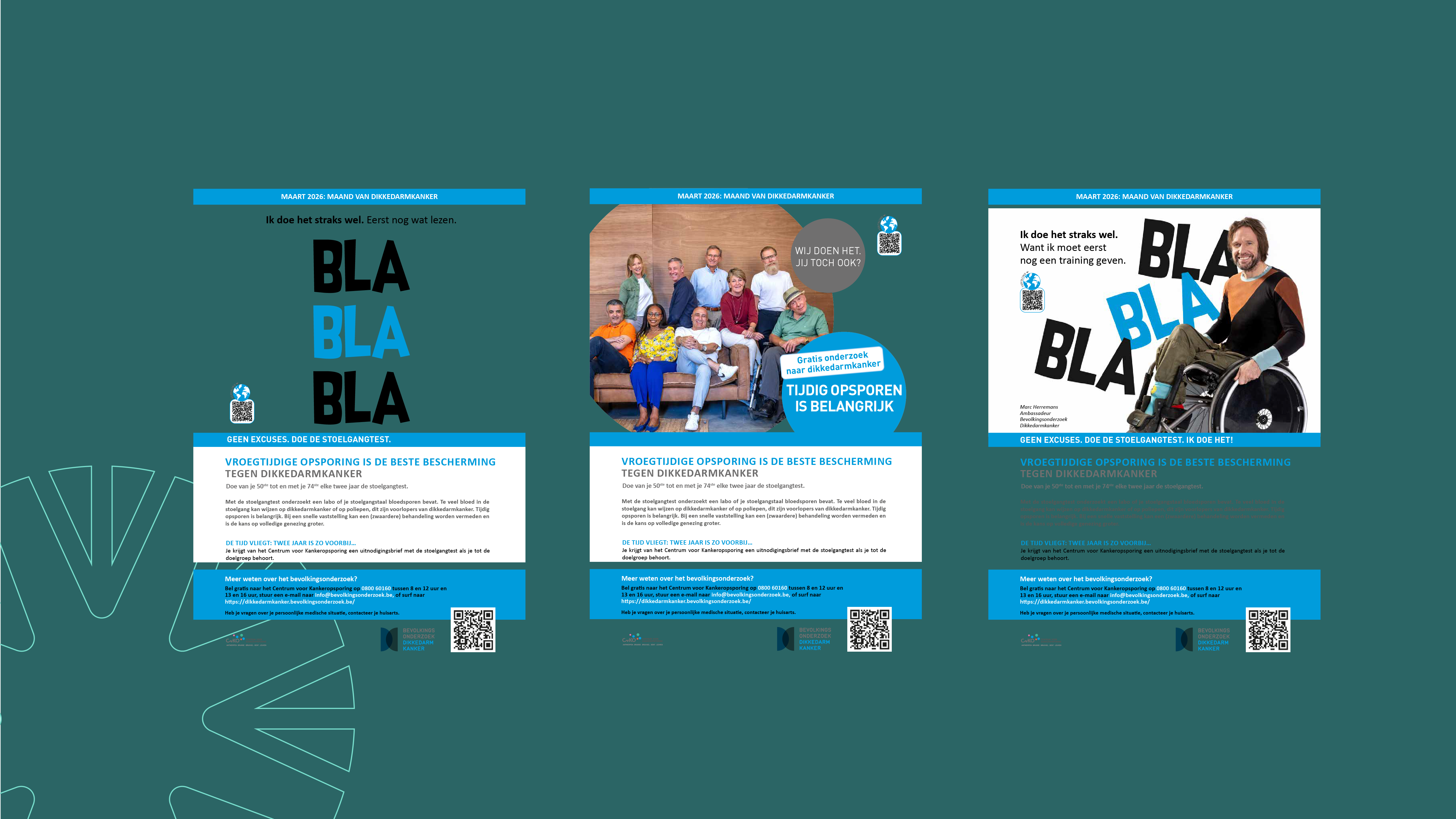 Digitaal materiaal: pancartes Bevolkingsonderzoek Dikkedarmkanker