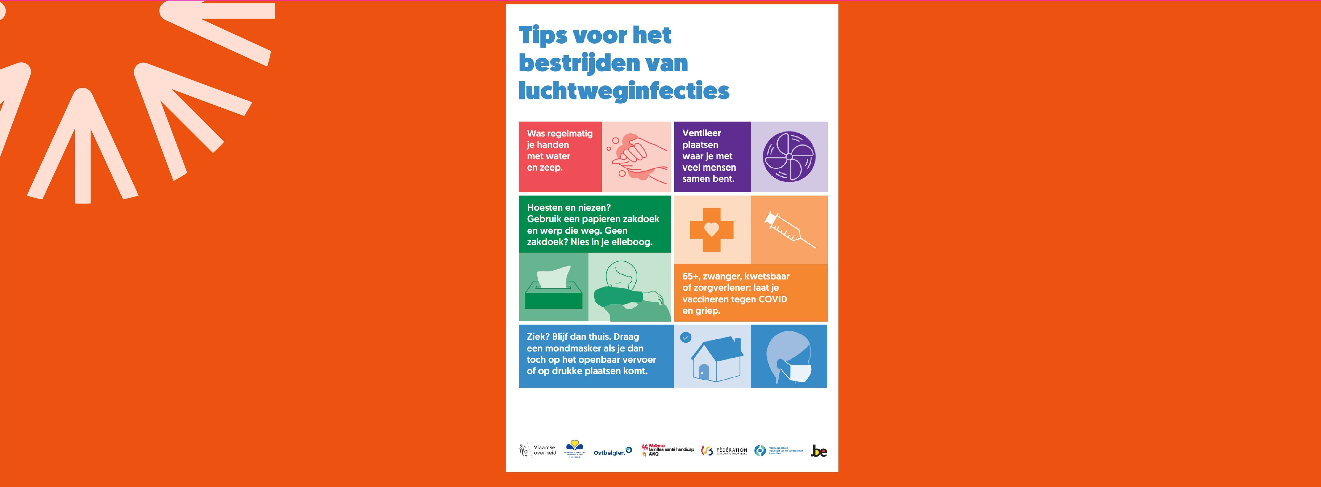 Affiche Voorzorgsmaatregelen voor volwassenen 'Tips voor het bestrijden van luchtweginfecties'
