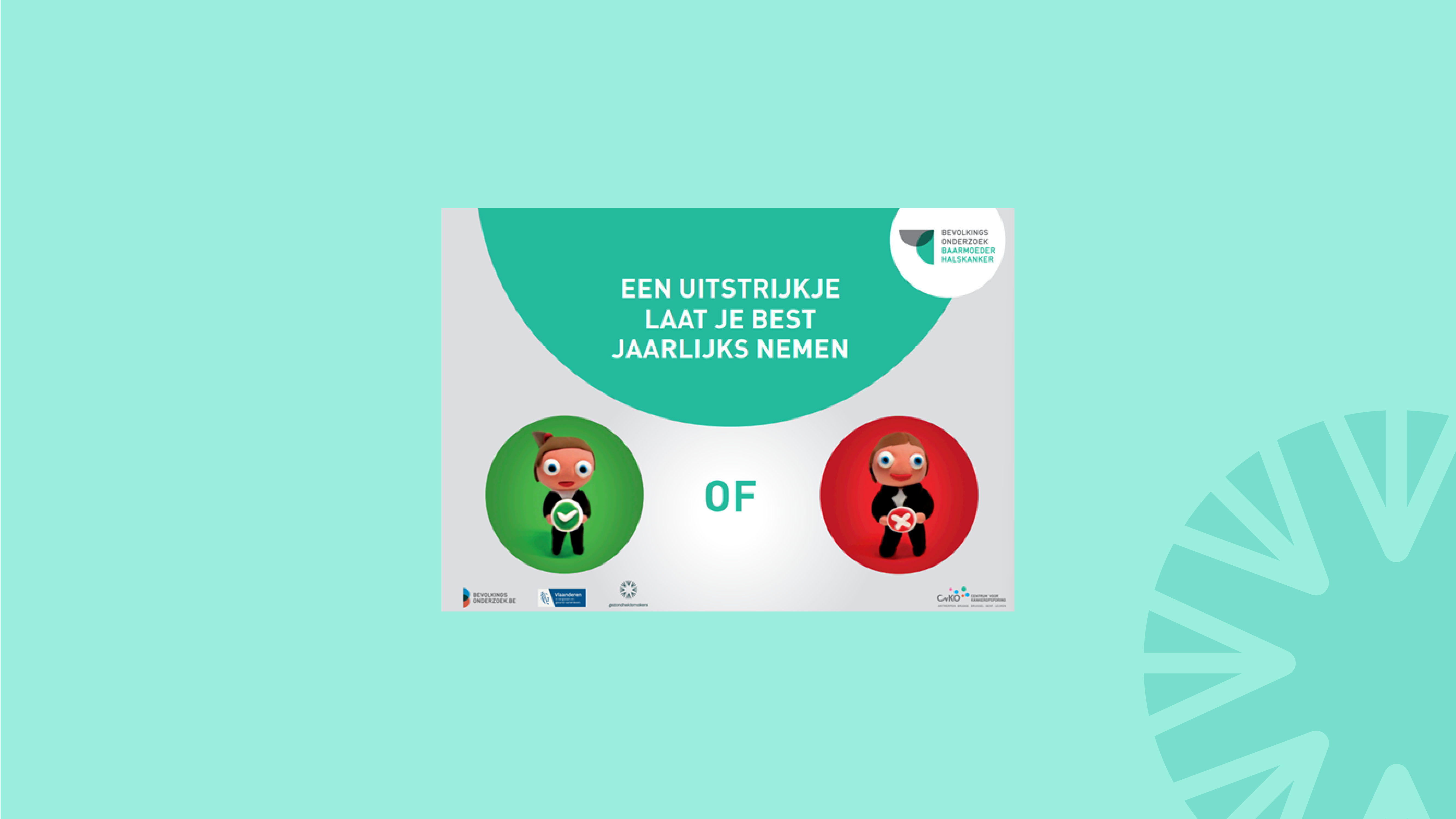 Quizwandeling pancartes Bevolkingsonderzoek Baarmoederhalskanker