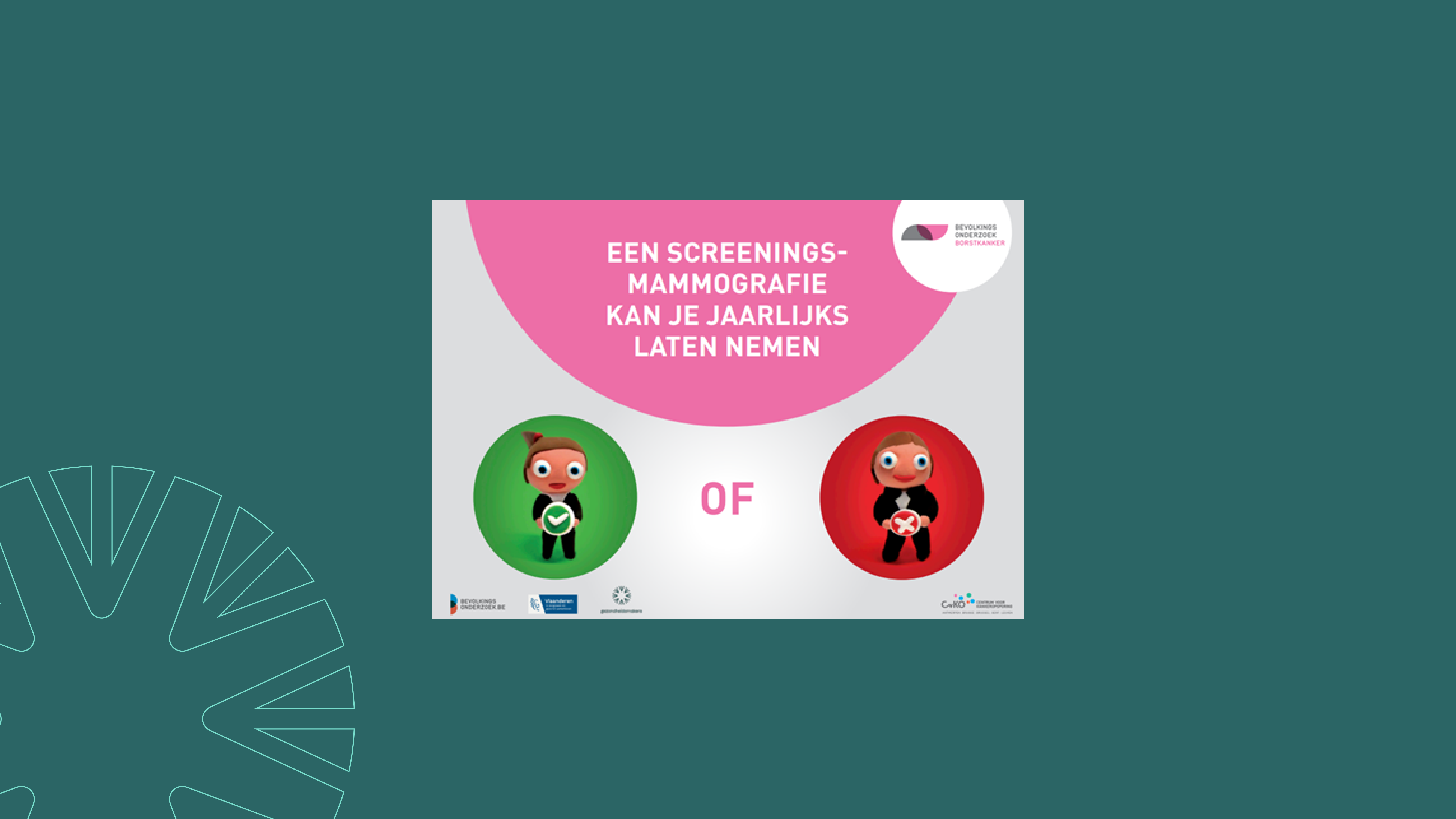 Quizwandeling pancartes Bevolkingsonderzoek Borstkanker