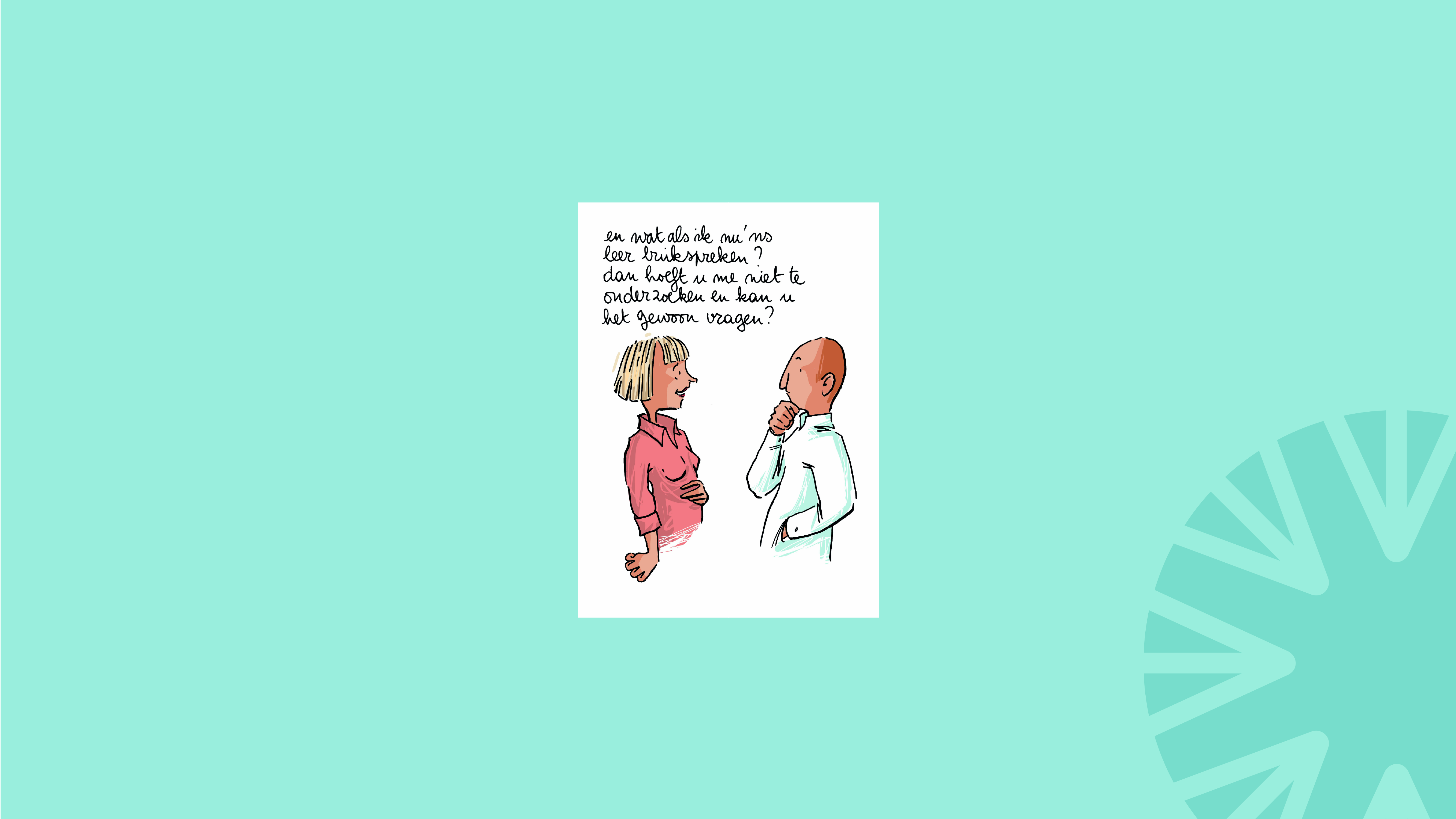 Digitaal materiaal: cartoon Bevolkingsonderzoek Dikkedarmkanker