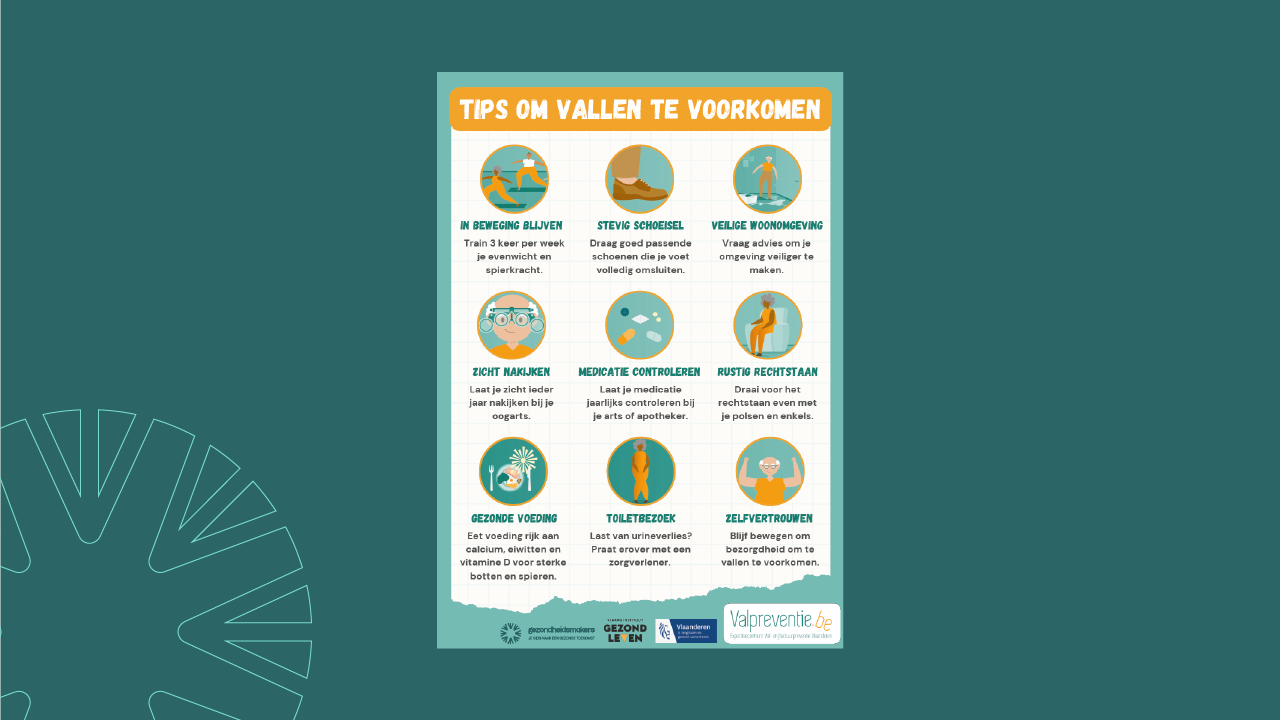 Affiche (Overzicht) 'tips om vallen te voorkomen' (2026)