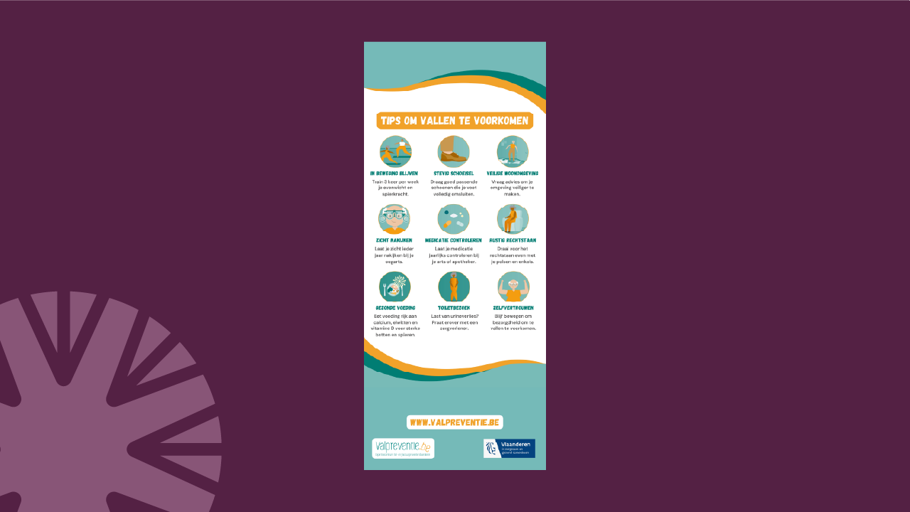 Roll-upbanner (2026) 'Tips om vallen te voorkomen'