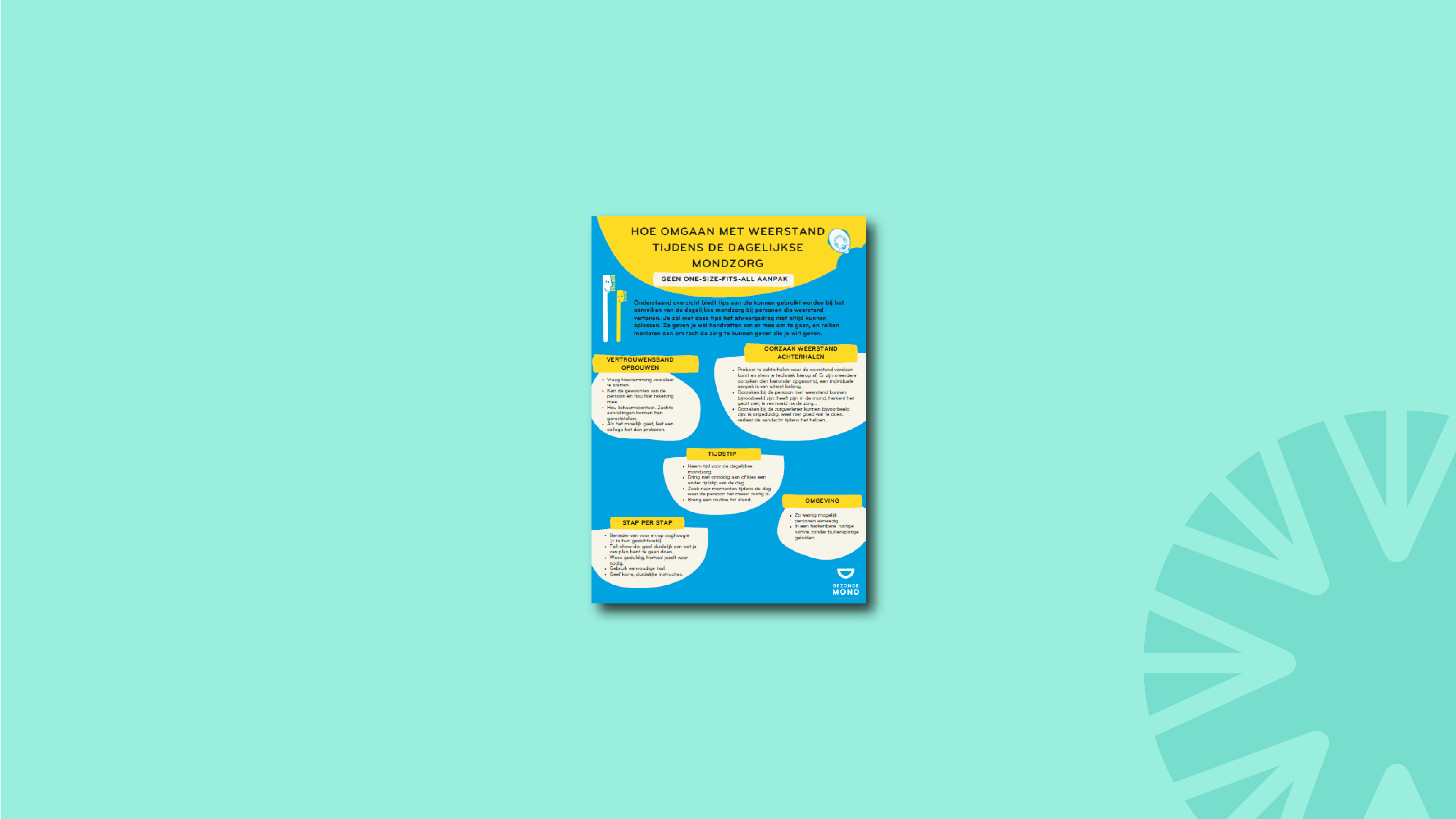 Hoe omgaan met weerstand tijdens de dagelijkse mondzorg (digitale factsheet)