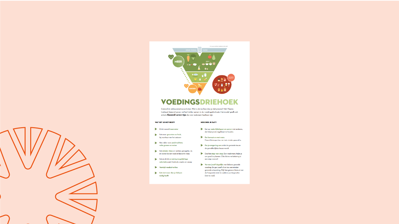 Steekkaart professionals voedingsdriehoek